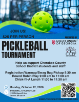 CCEF Pickleball Tournament flyer